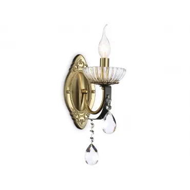 Настенный светильник с хрусталем TR4954 BK/GD/CL черный/золото/прозрачный E14 max 40W 410*120*210