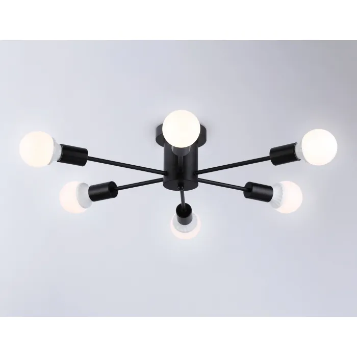 Потолочный светильник в стиле лофт TR80402/6 BK черный E27/6 max 60W D780*150 от NovaLamp