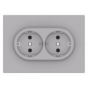 Розетка двойная с заземлением и со шторкой Gusi Electric BRAVO С11Р6-004 Розетка двойная с заземлением и со шторкой Gusi Electric BRAVO С11Р6-004