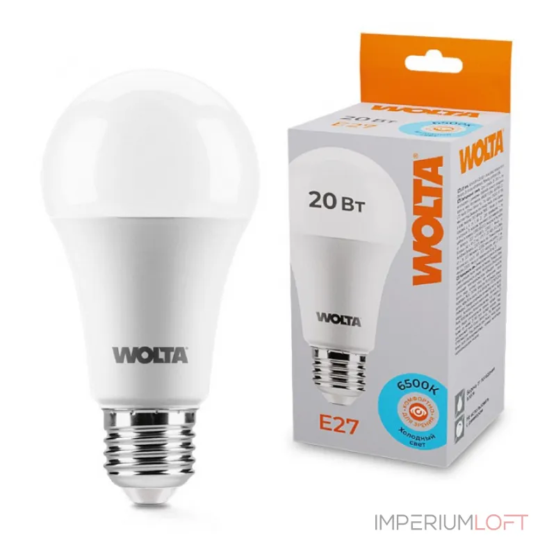 Лампа светодиодная Wolta E27 20Вт 6500K 25W65BL20E27