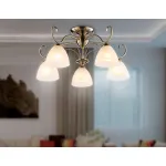Потолочная люстра TR3046/5 SB/FR бронза/белый матовый E27/5 max 40W D595*285 от NovaLamp