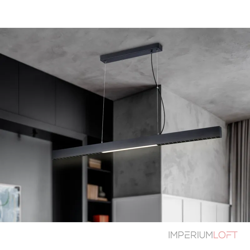 Подвесной светодиодный светильник FL5966 BK черный 48W 4200K 1200*35*1305 (Без ПДУ) от NovaLamp