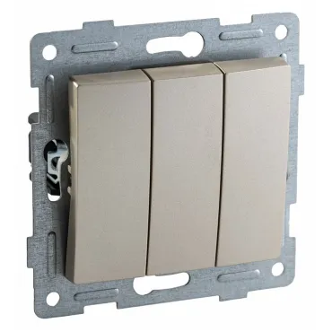 Выключатель трехклавишный без рамки Gusi Electric BRAVO С10В3-027 Выключатель трехклавишный без рамки Gusi Electric BRAVO С10В3-027