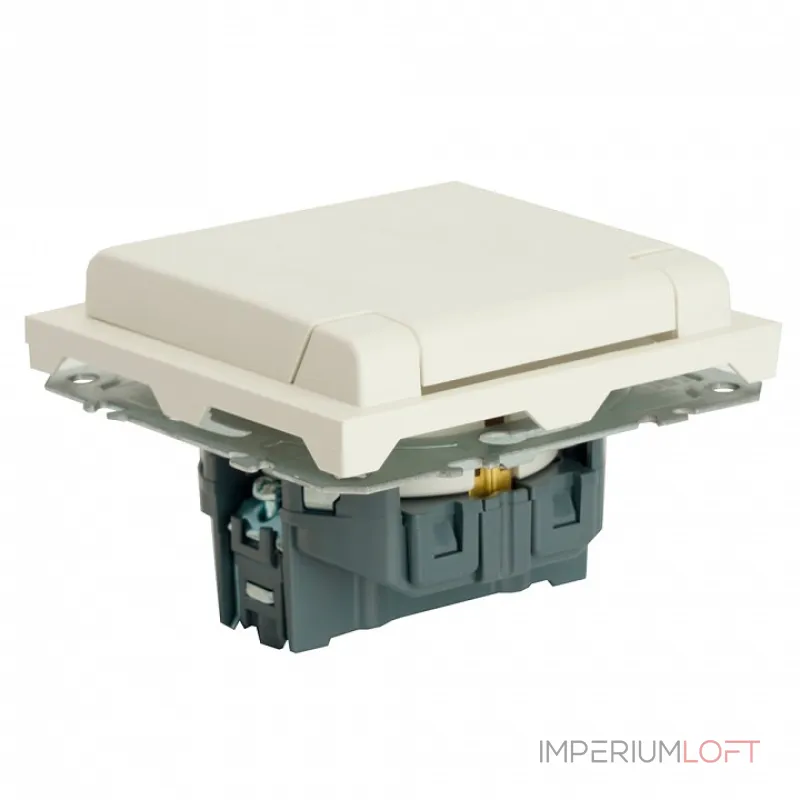 Розетка без заземления и со шторкой без рамки с крышкой Stekker RST16-5112-01 49881 от ImperiumLoft