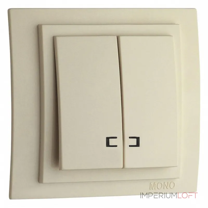 Выключатель двухклавишный с подсветкой без рамки Mono Electric Despina / Larissa 500-001725-103 Выключатель двухклавишный с подсветкой без рамки Mono Electric Despina / Larissa 500-001725-103