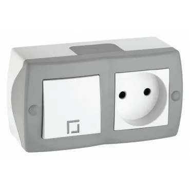 Блок с розеткой и выключателем Mono Electric Octans IP20 104-020001-185 Блок с розеткой и выключателем Mono Electric Octans IP20 104-020001-185