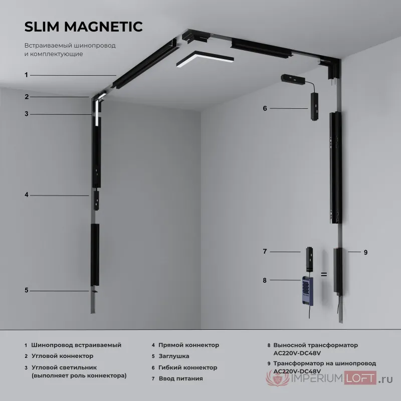 Трек встраиваемый Elektrostandard Slim Magnetic a067502 от ImperiumLoft