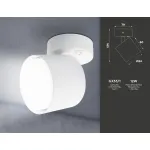 Накладной спот с выключателем TA132 WH белый GX53 max 12W D79*134*D84 от NovaLamp