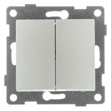 Выключатель двухклавишный без рамки Gusi Electric BRAVO С10В2-028 Выключатель двухклавишный без рамки Gusi Electric BRAVO С10В2-028