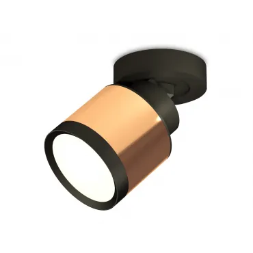 Комплект накладного поворотного светильника XM8122001 PPG/SBK/PBK золото розовое полированное/черный песок/черный полированный GX53 (A2229, A2106, C8122, N8113) от NovaLamp