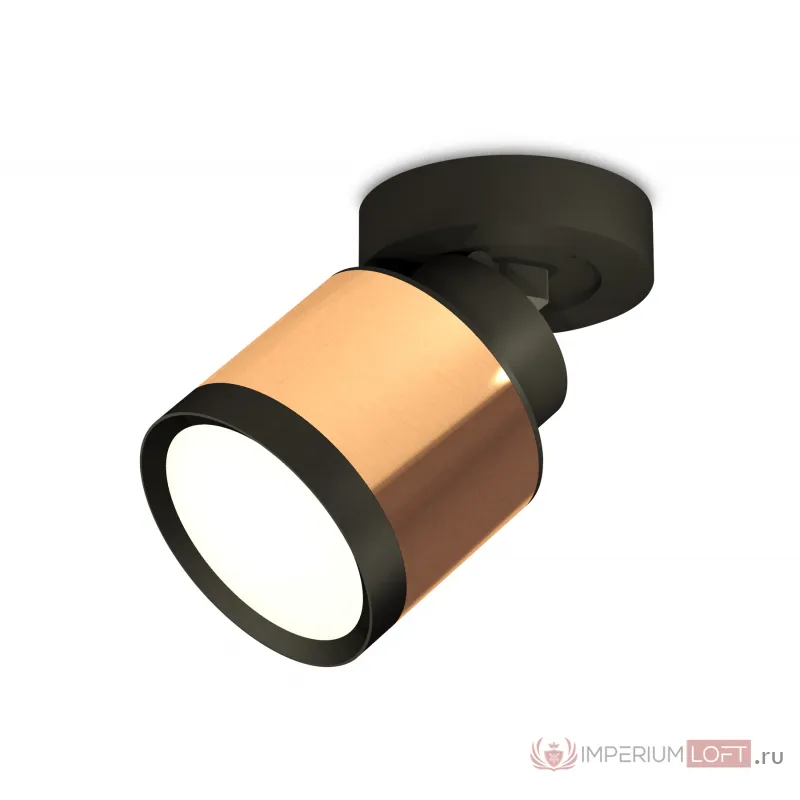 Комплект накладного поворотного светильника XM8122001 PPG/SBK/PBK золото розовое полированное/черный песок/черный полированный GX53 (A2229, A2106, C8122, N8113) от NovaLamp