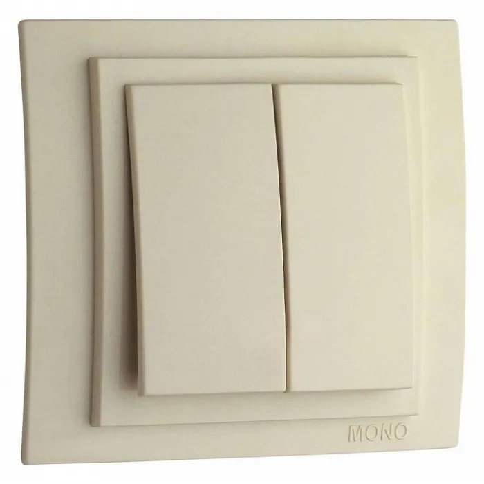 Выключатель двухклавишный Mono Electric Larissa 103-171725-102 от ImperiumLoft
