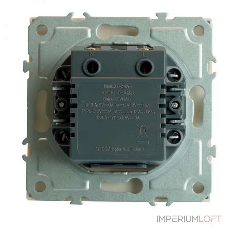 Розетка USB и type C без рамки Stekker RST10-5115-01 49879
