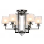Потолочная люстра TR4422/6 DCH/CL/FR черный хром/прозрачный/белый матовый E27*6 max 40W D748*463 (лампы LED E27*6 10W 4200K в комплекте) от NovaLamp