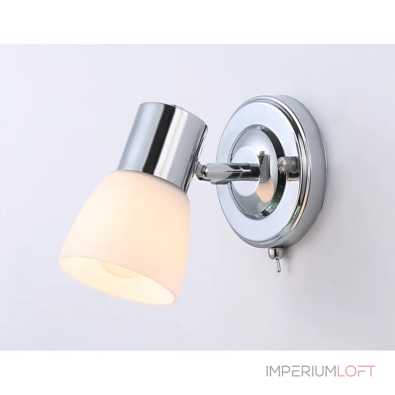 Накладной спот с выключателем TR3961 CH/FR хром/белый матовый E27 max 40W 118*105*200 от NovaLamp Накладной спот с выключателем TR3961 CH/FR хром/белый матовый E27 max 40W 118*105*200 от NovaLamp