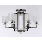 Потолочная люстра TR4422/6 DCH/CL/FR черный хром/прозрачный/белый матовый E27*6 max 40W D748*463 (лампы LED E27*6 10W 4200K в комплекте) от NovaLamp