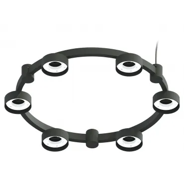 Корпус светильника Techno Ring подвесной для насадок Ø85мм C9232/6 SBK черный песок D550*70.5mm GX53/6