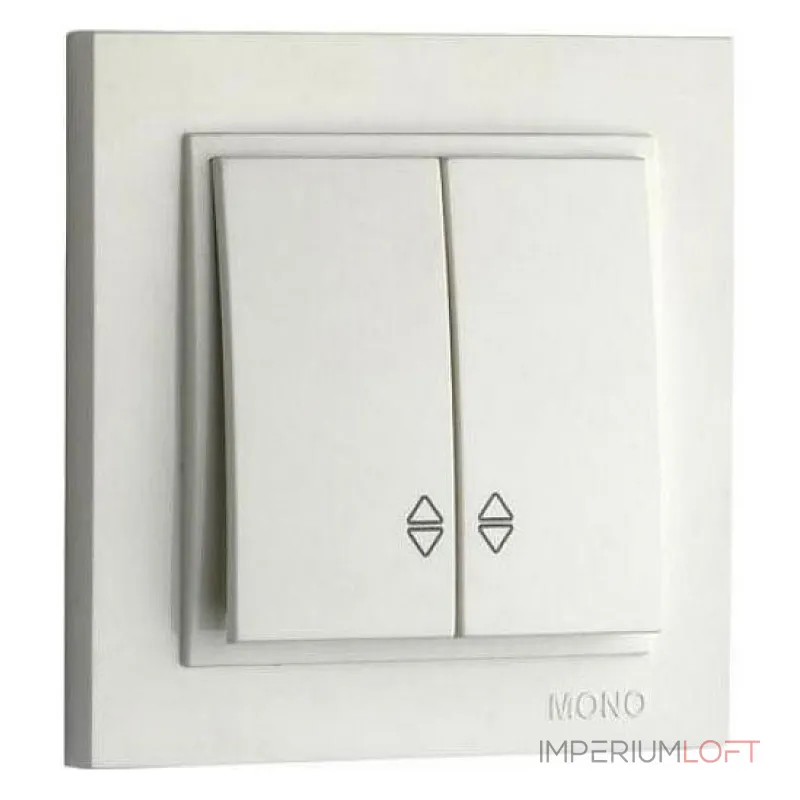 Выключатель проходной двухклавишный без рамки Mono Electric Despina / Larissa 500-000123-111 Выключатель проходной двухклавишный без рамки Mono Electric Despina / Larissa 500-000123-111