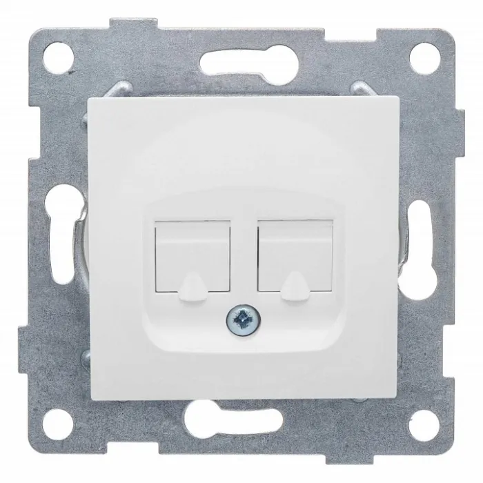 Розетка двойная Ethernet RJ-45 без рамки Gusi Electric UGRA С11К2-001 от ImperiumLoft