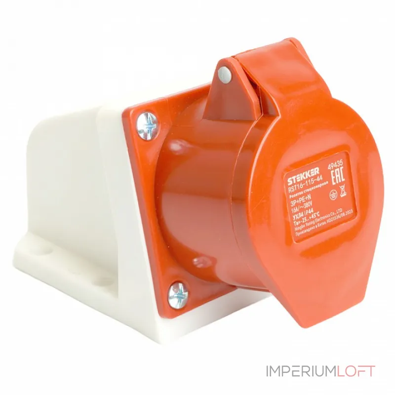 Розетка переносная разборная 3P+P с крышкой Stekker ST 49435 от ImperiumLoft