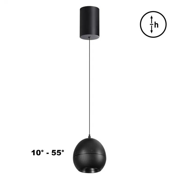 Светильник подвесной IP20 LED 7W 3000K 760Лм 170-265V SFERO 359342 OVER NT24 Черный от ImperiumLoft
