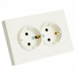 Розетка двойная без заземления и со шторкой без рамки Stekker RST16-5114-01 49882 от ImperiumLoft