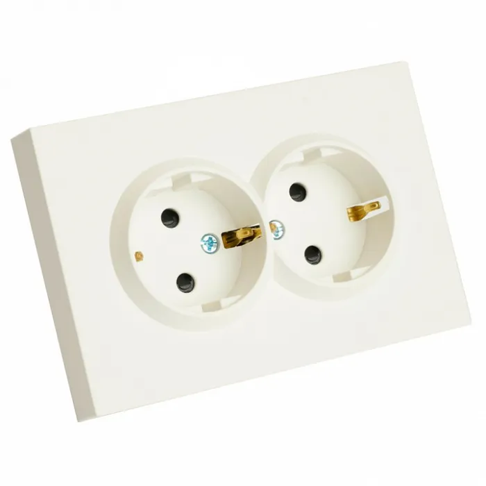Розетка двойная без заземления и со шторкой без рамки Stekker RST16-5114-01 49882 от ImperiumLoft