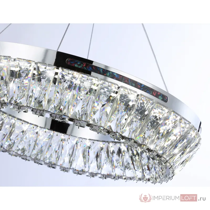 Подвесная светодиодная люстра с хрусталем TR5022 CH/CL хром/прозрачный 3000K/4200K/6400K 47W D500*540 (Без ПДУ) от NovaLamp