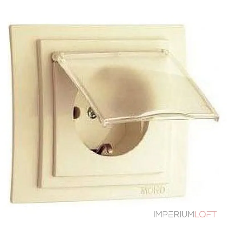 Розетка с заземлением с крышкой Mono Electric Larissa 103-171721-118