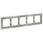 Рамка стеклянная S70 на 5 постов (шелк стекло) Voltum VLS110504