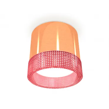Комплект накладного светильника с композитным хрусталем XS8122022 PPG/PI золото розовое полированное/розовый GX53 (C8122, N8486)