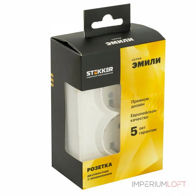 Розетка двойная без заземления и со шторкой без рамки Stekker RST16-5114-01 49882 Розетка двойная без заземления и со шторкой без рамки Stekker RST16-5114-01 49882