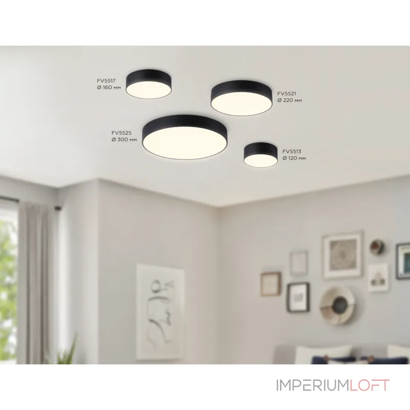 Светильник светодиодный потолочный FV5513 BK черный LED 15W 3000K D120*58 (Без ПДУ) от NovaLamp Светильник светодиодный потолочный FV5513 BK черный LED 15W 3000K D120*58 (Без ПДУ) от NovaLamp