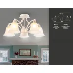 Потолочная люстра TR3050/5 WH/GD/FR белый/золото/белый матовый E27/5 max 40W D630*320 от NovaLamp