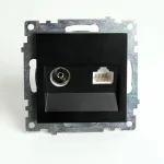 ТВ-розетка и розетка Ethernet RJ-45 без рамки Stekker Катрин 49182 от ImperiumLoft
