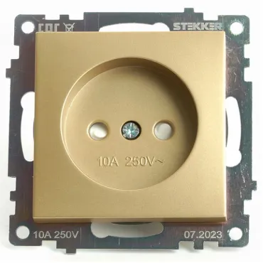 Розетка без заземления и со шторками без рамки Stekker Катрин 49223
