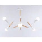 Подвесной светильник в стиле лофт TR80485/6 WH/LW белый/светлое дерево E27/6 max 60W D930*510 от NovaLamp