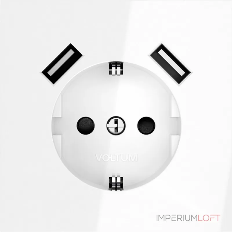 Розетка с заземлением и со шторкой и 2хUSB type A без рамки Voltum S70 VLS040401 от ImperiumLoft Розетка с заземлением и со шторкой и 2хUSB type A без рамки Voltum S70 VLS040401 от ImperiumLoft