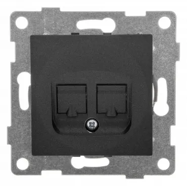 Розетка двойная RJ-12 и Ethernet RJ-45 без рамки Gusi Electric UGRA С11КТ-010