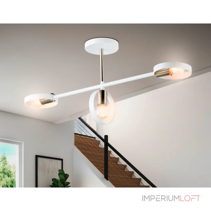 Подвесной светильник со сменной лампой TR8228/3 WH/SB белый/бронза E27/3 max 40W 660*165*300 от NovaLamp