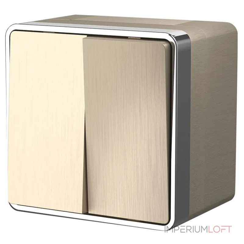 Выключатель двухклавишный влагозащищенный Werkel Gallant (шампань рифленый) W5020210 от ImperiumLoft Выключатель двухклавишный влагозащищенный Werkel Gallant (шампань рифленый) W5020210 от ImperiumLoft