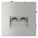 Розетка компьютерная встраиваемая S70 двойная RJ45+RJ45 кат.6 (сталь) Voltum VLS060205