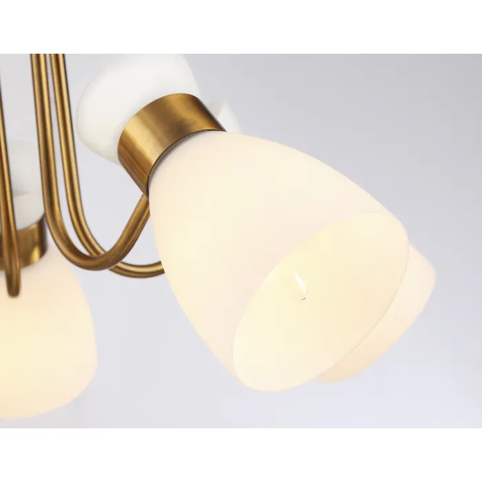 Подвесная люстра TR3218/5 GD/FR золото/белый матовый E27*5 max 40W D580*290 от NovaLamp