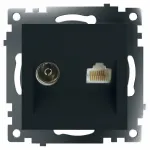 ТВ-розетка и розетка Ethernet RJ-45 без рамки Stekker Катрин 49182 от ImperiumLoft