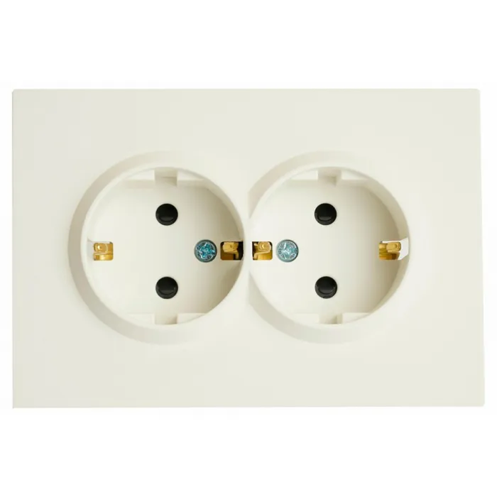 Розетка двойная без заземления и со шторкой без рамки Stekker RST16-5114-01 49882 от ImperiumLoft