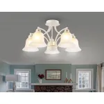 Потолочная люстра TR3050/5 WH/GD/FR белый/золото/белый матовый E27/5 max 40W D630*320 от NovaLamp