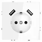Розетка с заземлением и со шторкой и 2хUSB type A без рамки Voltum S70 VLS040401 от ImperiumLoft