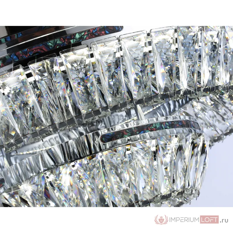 Потолочная светодиодная люстра с хрусталем TR5029 CH/CL хром/прозрачный 3000K/4200K/6400K 81W D600*207 (Без ПДУ) от NovaLamp