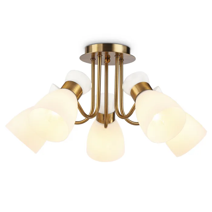 Подвесная люстра TR3218/5 GD/FR золото/белый матовый E27*5 max 40W D580*290 от NovaLamp