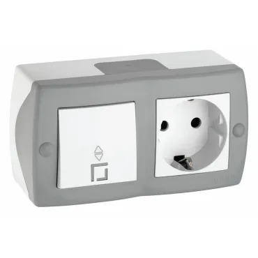 Блок с розеткой и выключателем Mono Electric Octans IP20 104-020001-186 Блок с розеткой и выключателем Mono Electric Octans IP20 104-020001-186